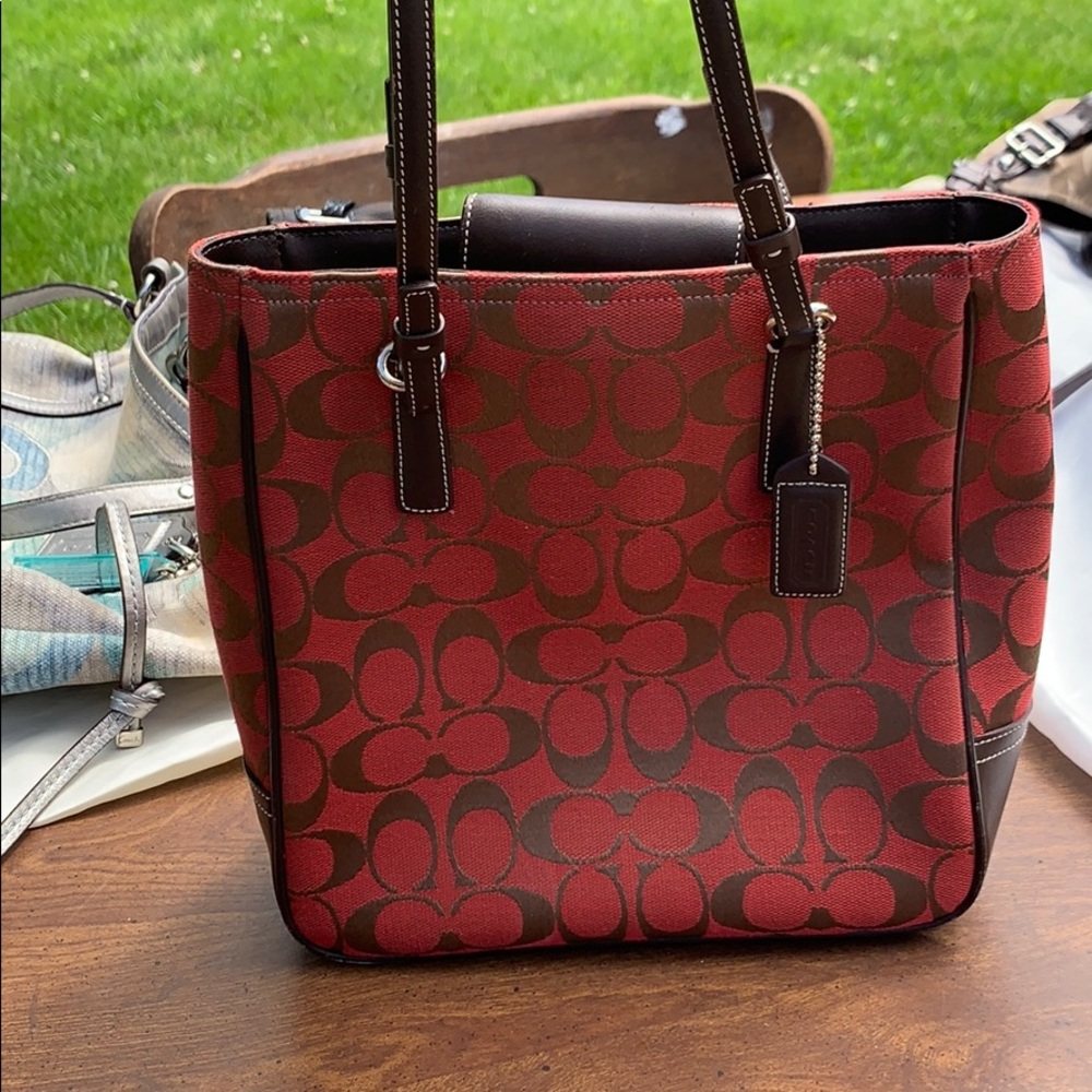 Red coach purse